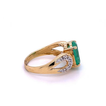 3 carat Oval Cut Colombian Emerald and Diamond Vintage Ring in 14k Gold – Assay Jewelers