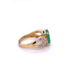 3 carat Oval Cut Colombian Emerald and Diamond Vintage Ring in 14k Gold