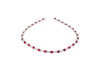 30 Carat TW Oval Cut Ruby and Diamond Tennis Necklace in Platinum