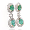 32 Carat Emerald and Rose-Cut Diamond Necklace & Earring Set in 18K Gold