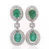 32 Carat Emerald and Rose-Cut Diamond Necklace & Earring Set in 18K Gold