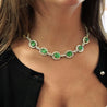 32 Carat Emerald and Rose-Cut Diamond Necklace & Earring Set in 18K Gold