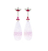 33 Carat Carved Lavender Jadeite Jade Drop Earrings With Rubies & Diamonds