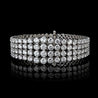 35 Carat TW Round Cut Diamond Platinum 4-Row Bracelet