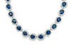 36 Carat Oval Cut Blue Sapphire & Diamond Choker Necklace in 18K White Gold