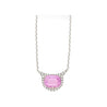 36.10 Carat Cushion-Cut Kunzite And Diamond in 18k White Gold Necklace