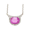 36.10 Carat Cushion-Cut Kunzite And Diamond in 18k White Gold Necklace