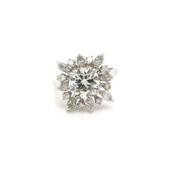 Bague en diamant de laboratoire rond de 3,01 carats avec halo de diamants taille marquise – Assay Jewelers