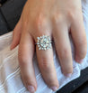 3.01 Carat Round Cut Lab Grown Diamond Ring With Marquise Cut Diamond Halo