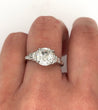 3 carat, H, VVS2, Lab Grown Diamond 3-Stone Platinum Ring