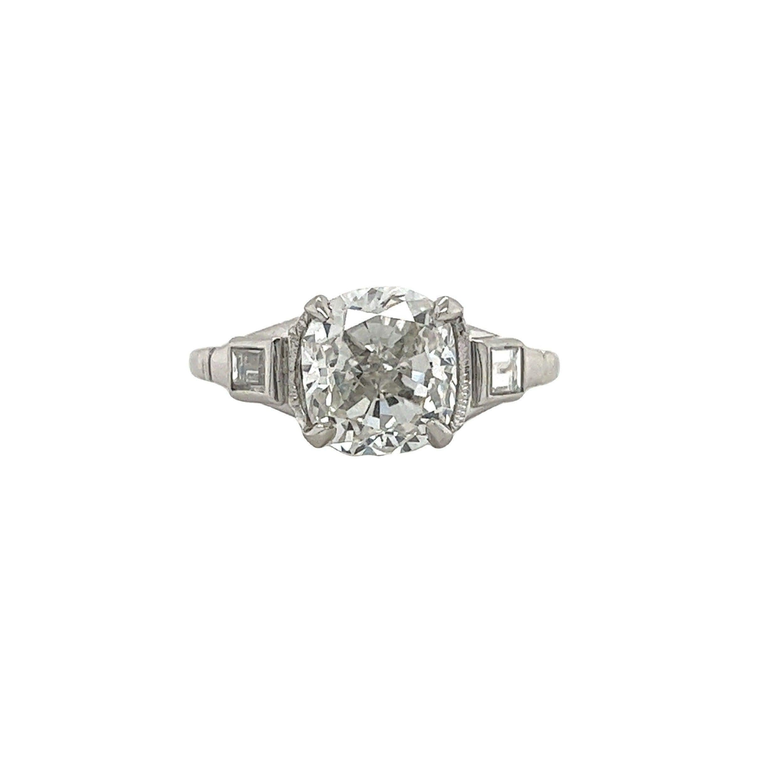 3 carat, H, VVS2, Lab Grown Diamond 3-Stone Platinum Ring