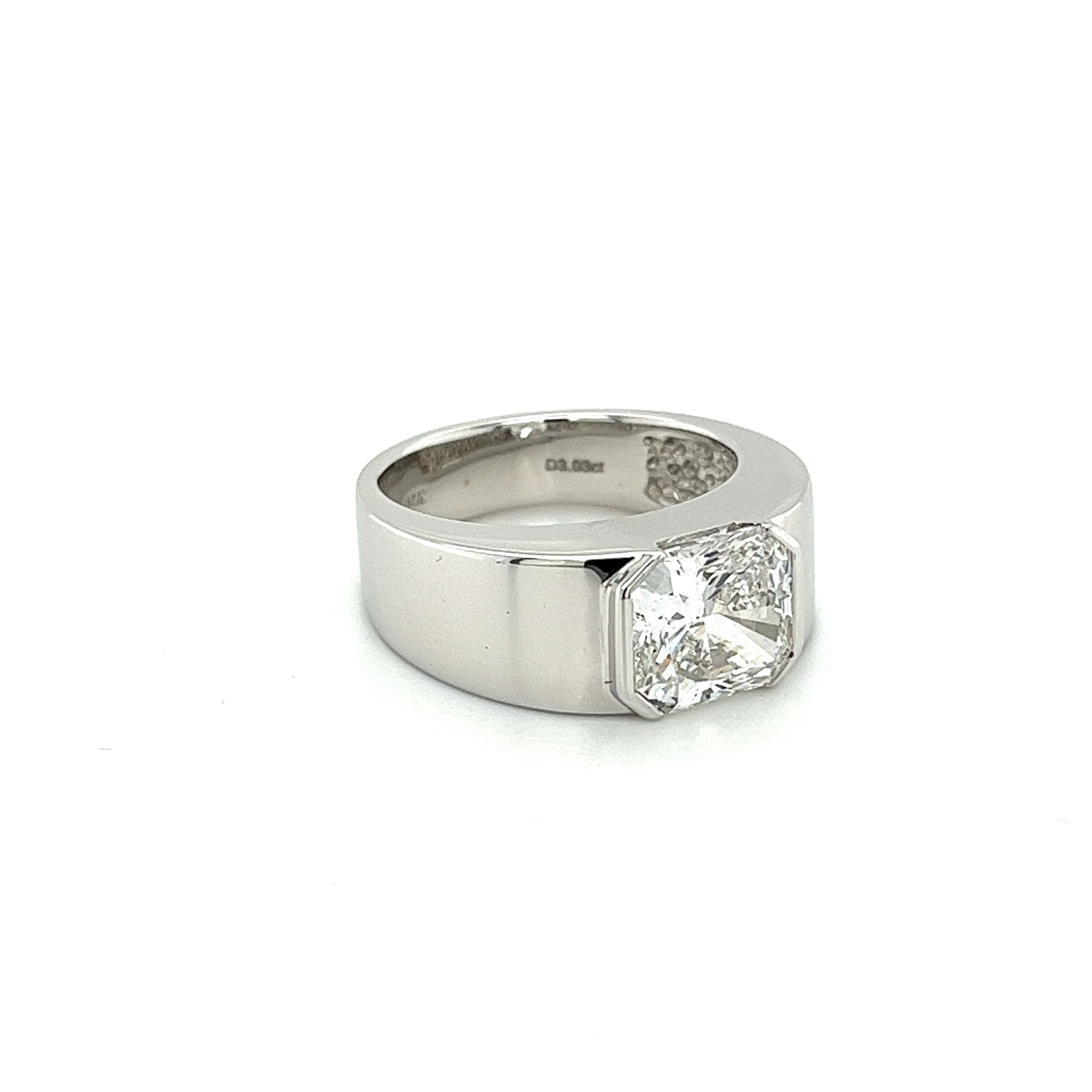 3 Carat Radiant Cut Diamond East West Ring-ASSAY