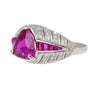 3.04 Carat Purplish Pink Trillion-Cut Ruby and Diamond Cocktail Ring