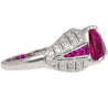 3.04 Carat Purplish Pink Trillion-Cut Ruby and Diamond Cocktail Ring