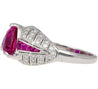 3.04 Carat Purplish Pink Trillion-Cut Ruby and Diamond Cocktail Ring