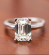 3.07 Carat Emerald Cut Lab Grown Diamond Ring in 14k White Gold Cathedral Setting