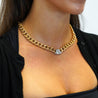 3.1 Carat Diamond Trillion In 14K Gold Cuban Chain Choker Necklace