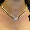 3.1 Carat Diamond Trillion In 14K Gold Cuban Chain Choker Necklace