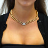 3.1 Carat Diamond Trillion In 14K Gold Cuban Chain Choker Necklace