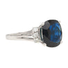 3.10 Carat Blue Sapphire and Diamond with Filigree Split Shank Band Ring