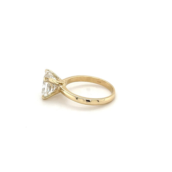 Bague de fiançailles solitaire en or 14k avec diamant de laboratoire taille Coussin de 3,12 carats