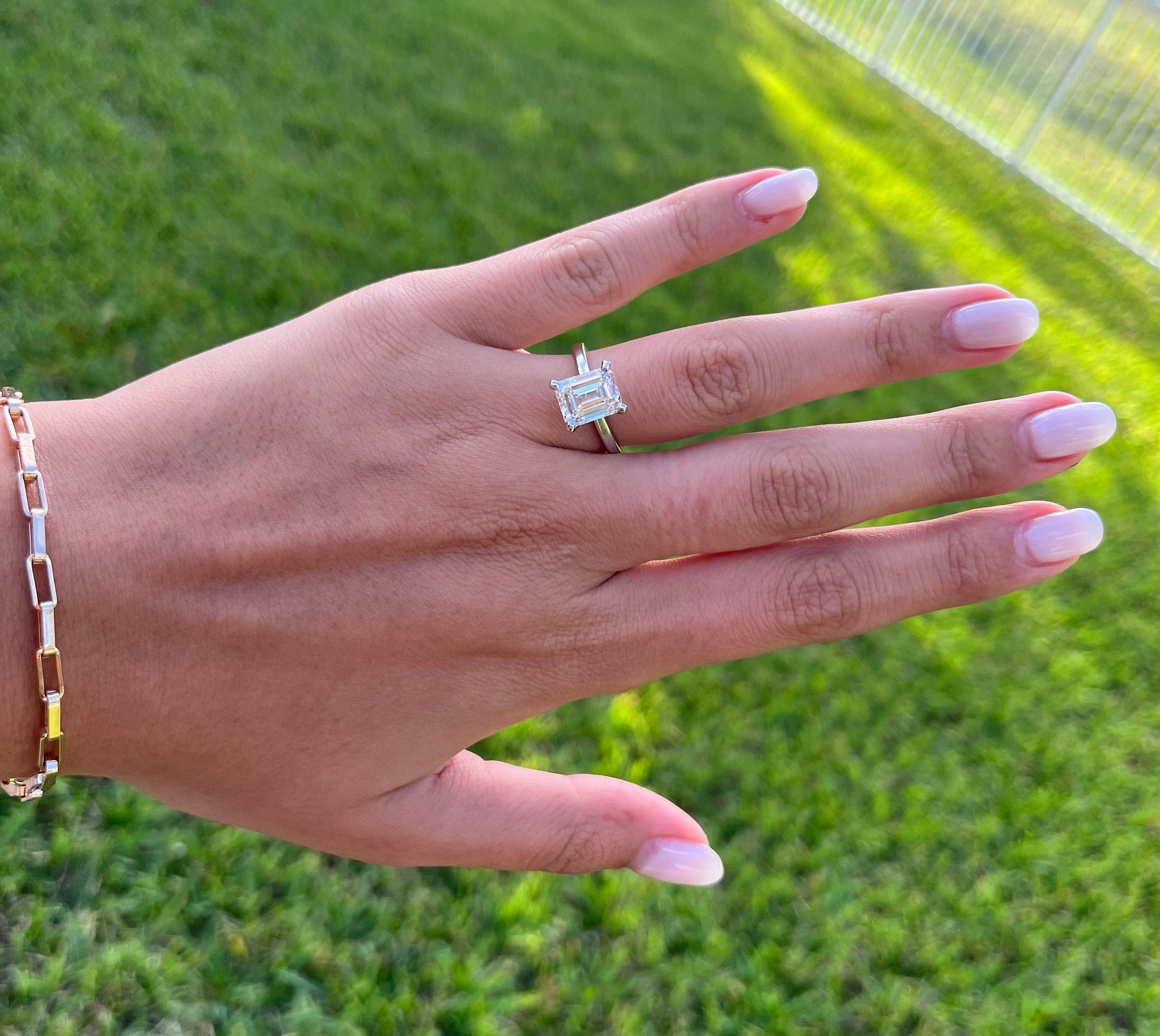 Braided Solitaire Emerald Cut Engagement Ring