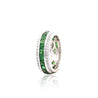 3.2 Carat Tsavorite & Diamond Channel 18K White Gold Band Ring