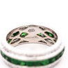 3.2 Carat Tsavorite & Diamond Channel 18K White Gold Band Ring