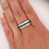 3.2 Carat Tsavorite & Diamond Channel 18K White Gold Band Ring
