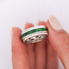 3.2 Carat Tsavorite & Diamond Channel 18K White Gold Band Ring