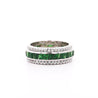 3.2 Carat Tsavorite & Diamond Channel 18K White Gold Band Ring