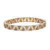 3.22 Carat TW Fancy Brown and White Diamonds in Patterned 18K White and Yellow Gold Bracelet | 7 inches