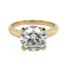 Bague solitaire en diamant de laboratoire rond taille 3,40 carats F/VS2 en or jaune 14K