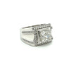 Radiant Cut Diamond Mens Cluster Ring in 18k White Gold-Mens Ring-ASSAY