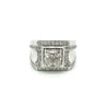 Radiant Cut Diamond Mens Cluster Ring in 18k White Gold-Mens Ring-ASSAY