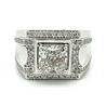 3.41 Carat Lab Diamond Mens Cluster Ring in 18K White Gold