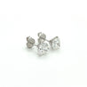 3.43 Carat Round Cut Lab Grown Diamond Martini 3-Prong Stud Earrings in 14K