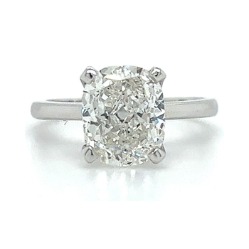 3.46 carat G/VS2 18k White Gold Solitaire Cushion Lab Grown Diamond Ring – Assay Jewelers