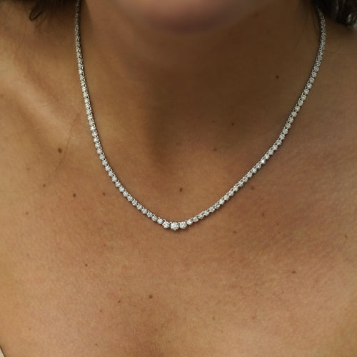 3.5 Carat Diamond Cupcake Graduated Tennis Necklace