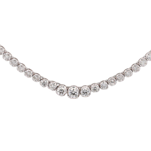 3.5 Carat Diamond Cupcake Graduated Tennis Necklace