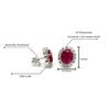 3.5 Carat No Heat Oval Cut Ruby Earrings With Round Diamond Halo-Earrings-ASSAY