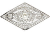 3.5 Carat Old European Cut Art Deco Diamond Brooch in Textured Filigree Platinum