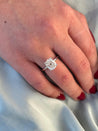 3.50 carat, G, VS2, 18k White Gold Solitaire Cushion Lab Diamond Ring