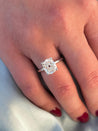 3.50 carat, G, VS2, 18k White Gold Solitaire Cushion Lab Diamond Ring