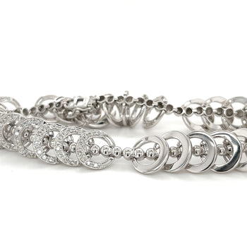 3.50CT TW Natural Diamond Connecting Circles Link 18K Gold Bracelet – Assay Jewelers