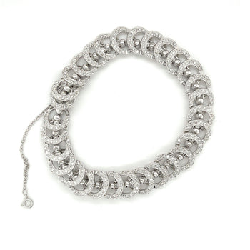 3.50CT TW Natural Diamond Connecting Circles Link 18K Gold Bracelet – Assay Jewelers