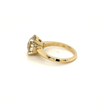 Bague solitaire en diamant cultivé en laboratoire taille ronde de 3,59 carats en or jaune 14K – Assay Jewelers