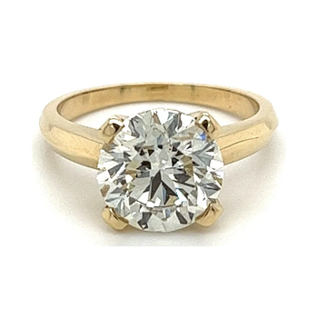 3.59 Carat Round Cut Lab Grown Diamond Solitaire Ring in 14K Yellow Gold – Assay Jewelers
