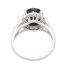 3.62 Carat Oval Blue Sapphire and Diamond Halo Platinum Split Ring