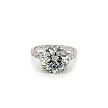 Bague en diamant de synthèse de 3.72 carats, serti demi-clos en platine – Assay Jewelers